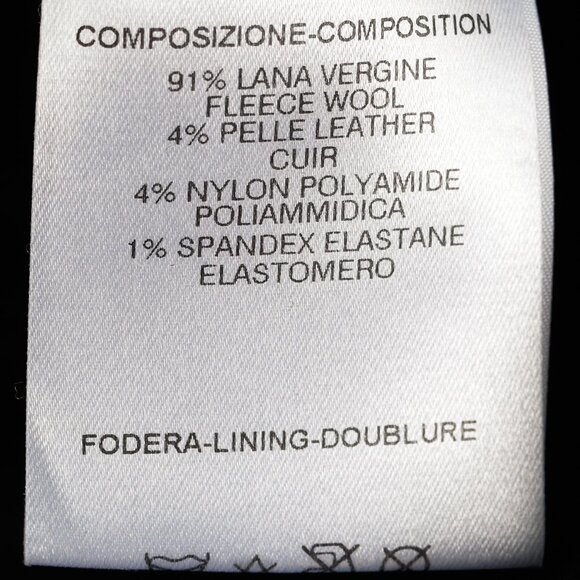 Alexander McQueen Black Wool Leather-Trim Zippered-Hem Skirt - Picture 10 of 11